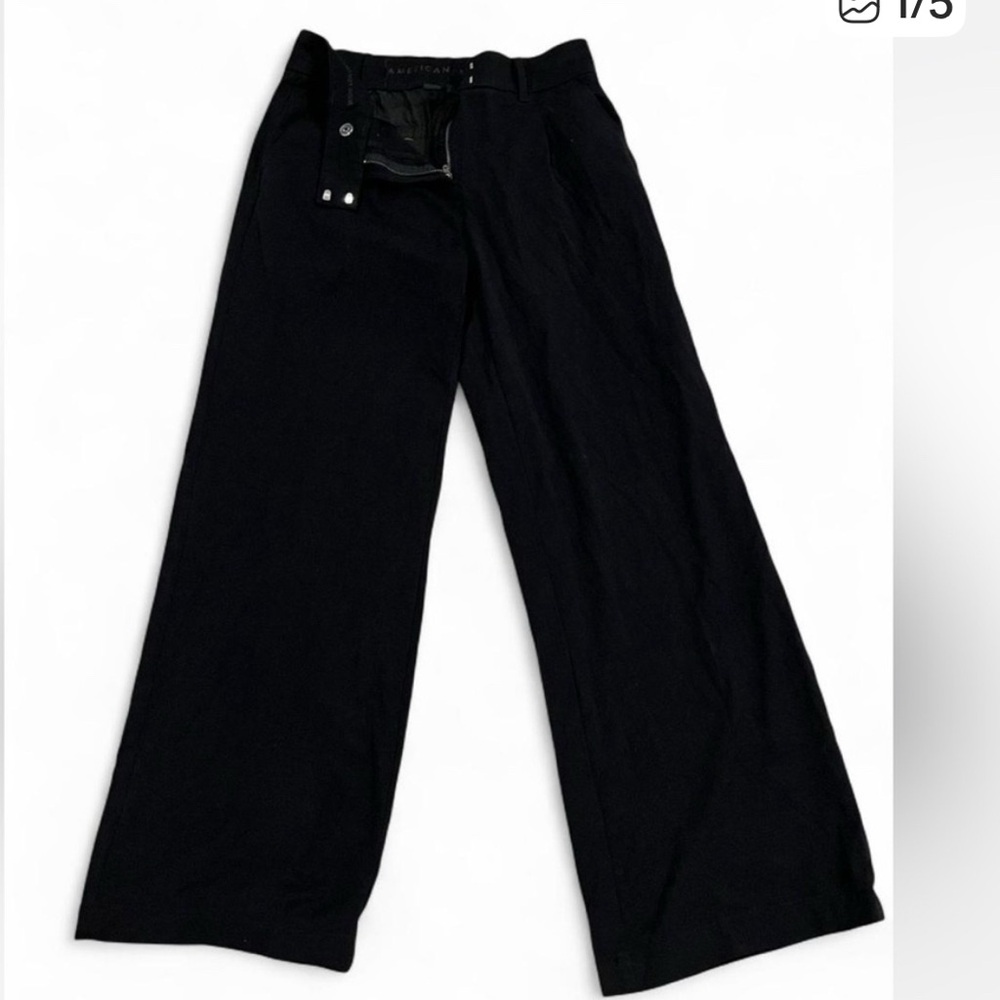 NWT - American Eagle Outfitters Woman’s Wide Leg Trouser Black Dress Pants